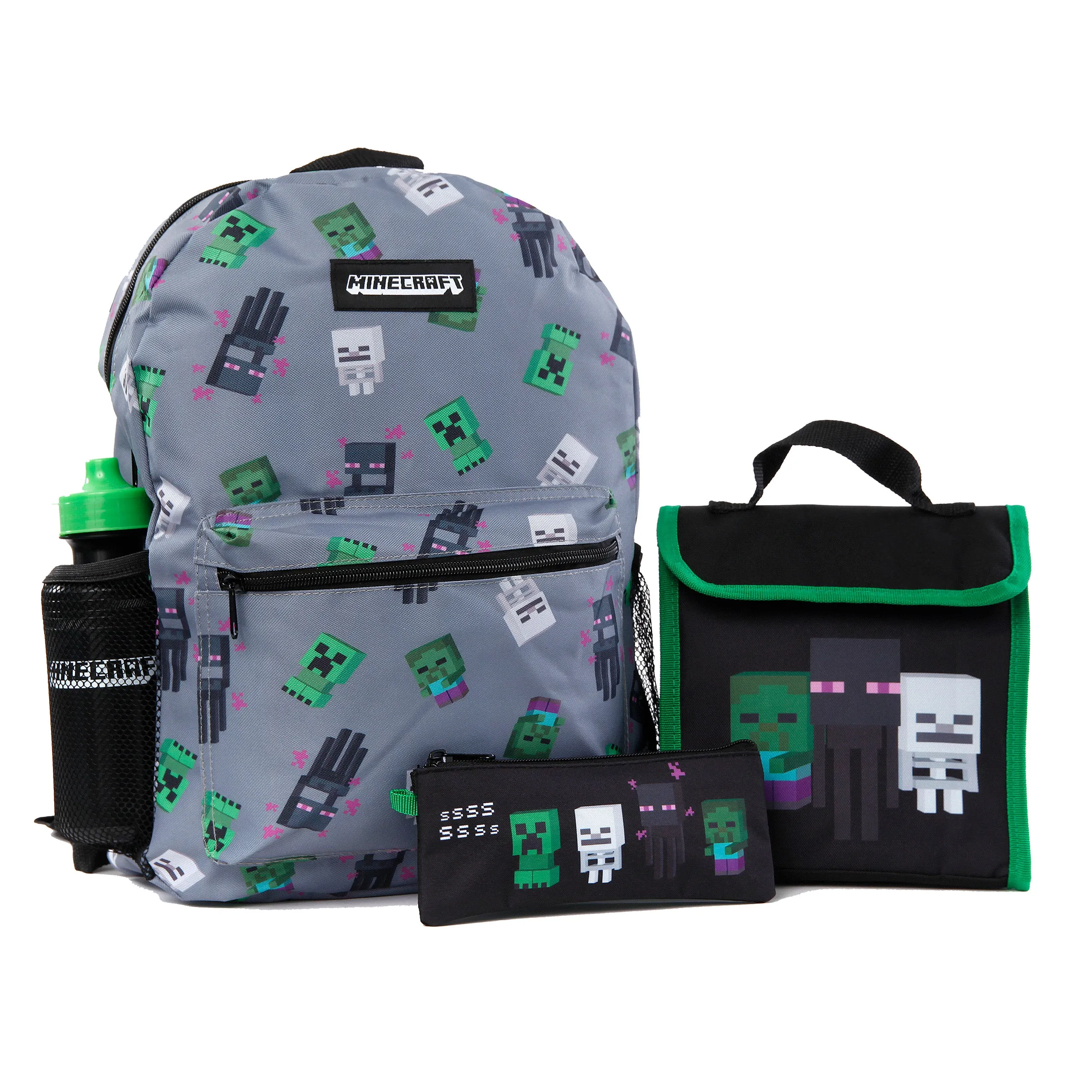 Minecraft Backpack 4 Piece Set