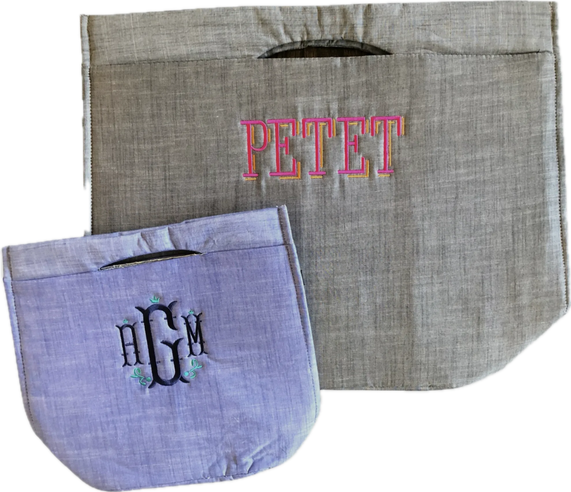 Mini Lizzi Tote Grey Chambray by Mint Sweet Little Things