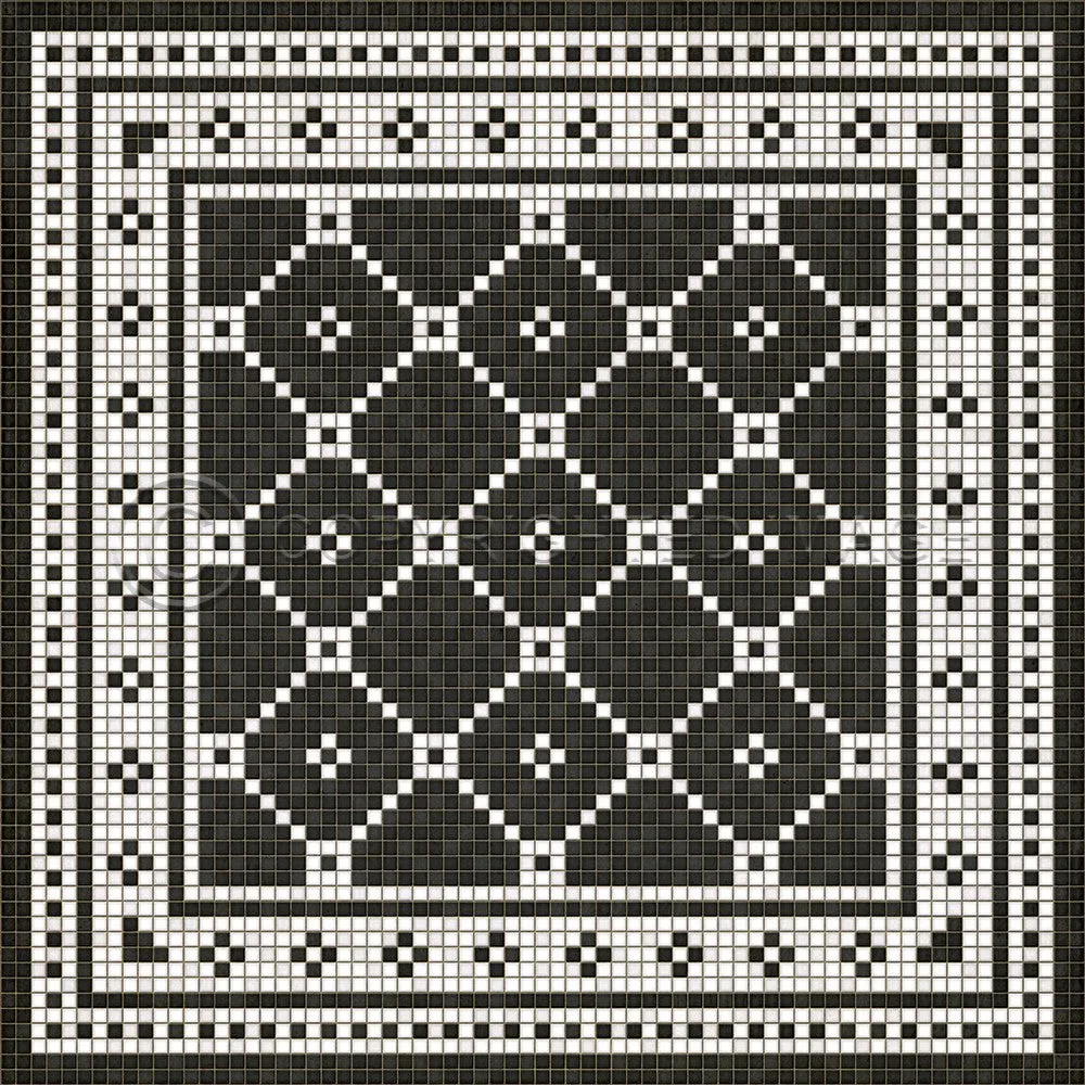 Mosaic A "Elmhurst Avenue" Vinyl Floorcloth - Spicher & Co.