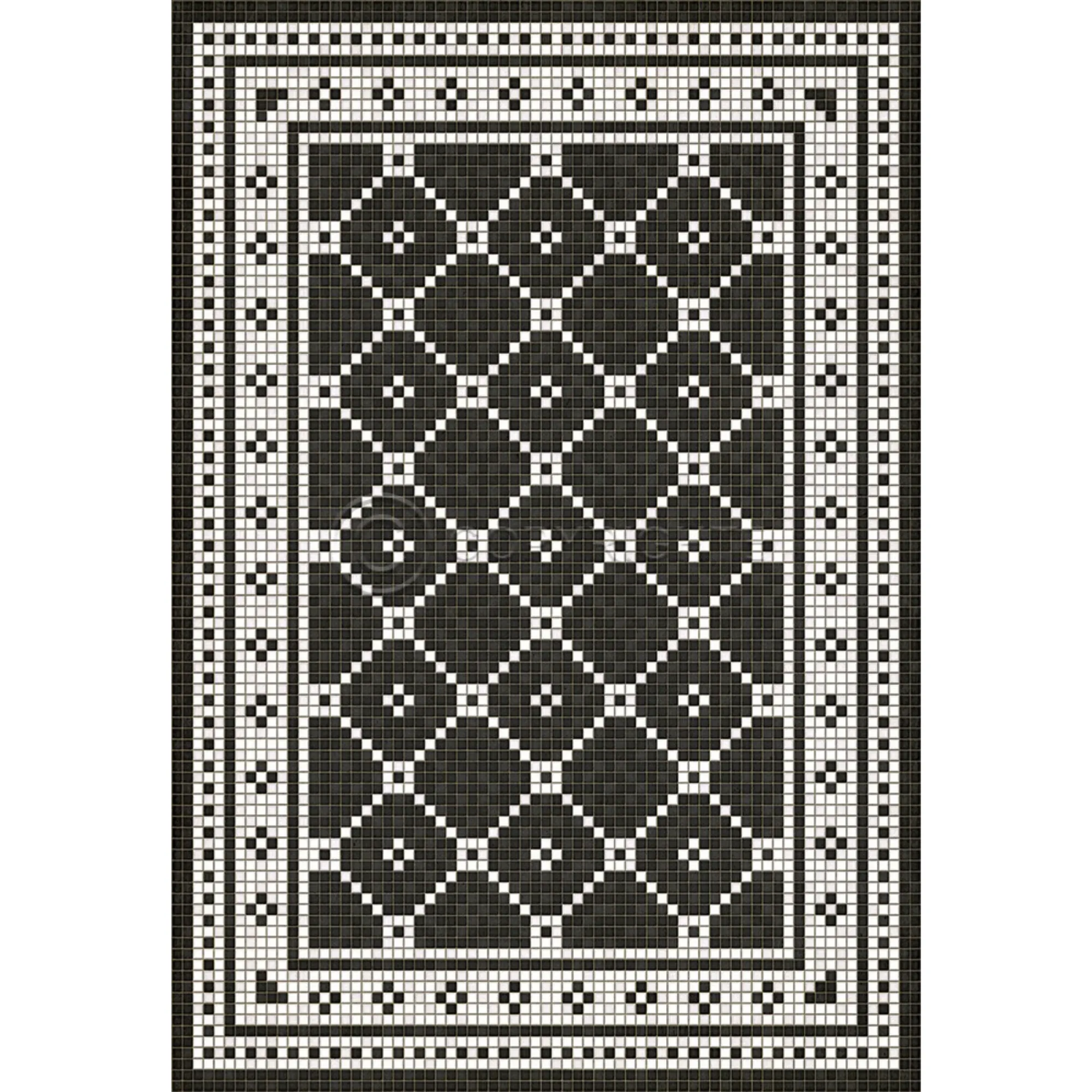 Mosaic A "Elmhurst Avenue" Vinyl Floorcloth - Spicher & Co.