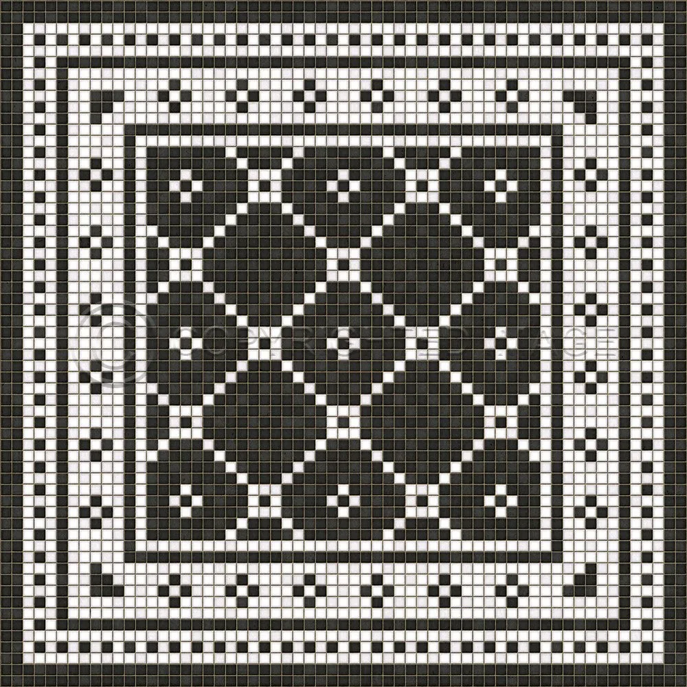 Mosaic A "Elmhurst Avenue" Vinyl Floorcloth - Spicher & Co.