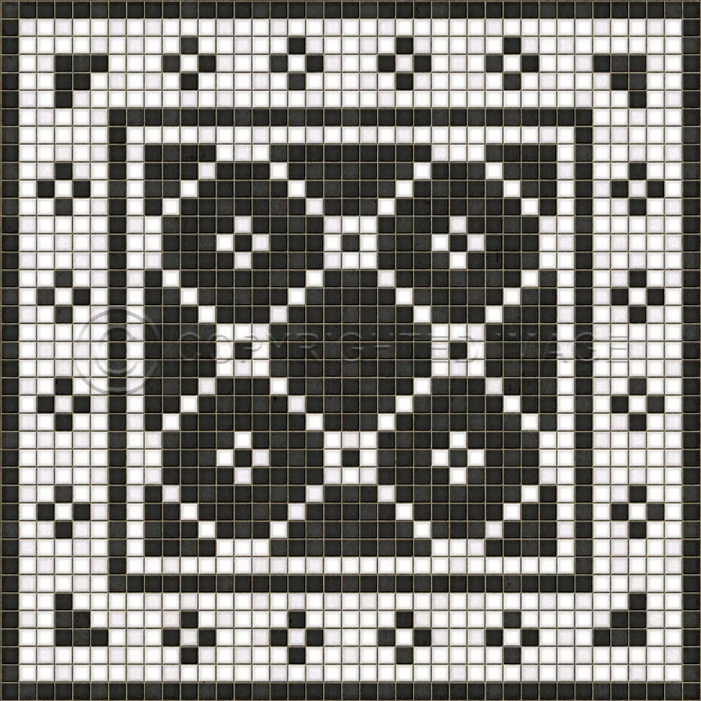 Mosaic A "Elmhurst Avenue" Vinyl Floorcloth - Spicher & Co.