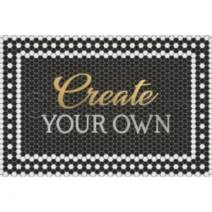 Mosaic "46th Street with Gold Script" Customized Vinyl Mat - Spicher & Co.