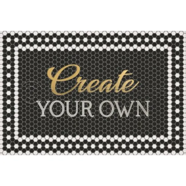 Mosaic "46th Street with Gold Script" Customized Vinyl Mat - Spicher & Co.