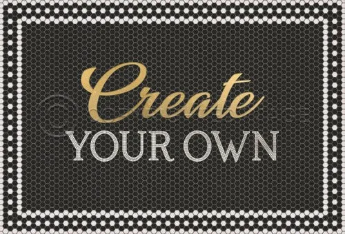 Mosaic "46th Street with Gold Script" Customized Vinyl Mat - Spicher & Co.