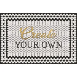 Mosaic "8th Avenue with Gold Script" Customized Vinyl Mat - Spicher & Co.