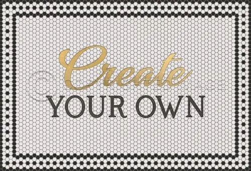 Mosaic "8th Avenue with Gold Script" Customized Vinyl Mat - Spicher & Co.