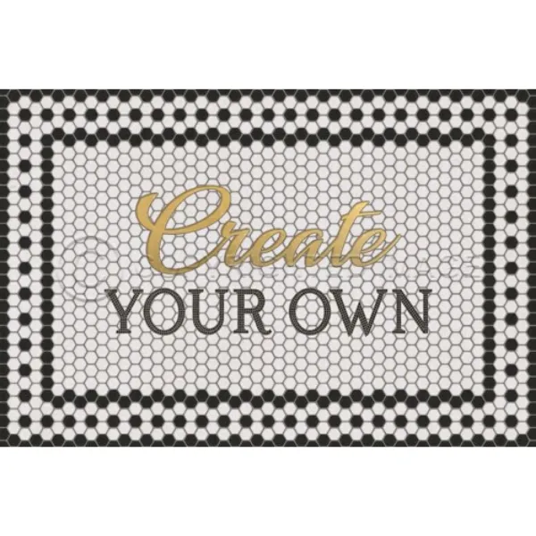 Mosaic "8th Avenue with Gold Script" Customized Vinyl Mat - Spicher & Co.