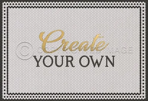 Mosaic "8th Avenue with Gold Script" Customized Vinyl Mat - Spicher & Co.