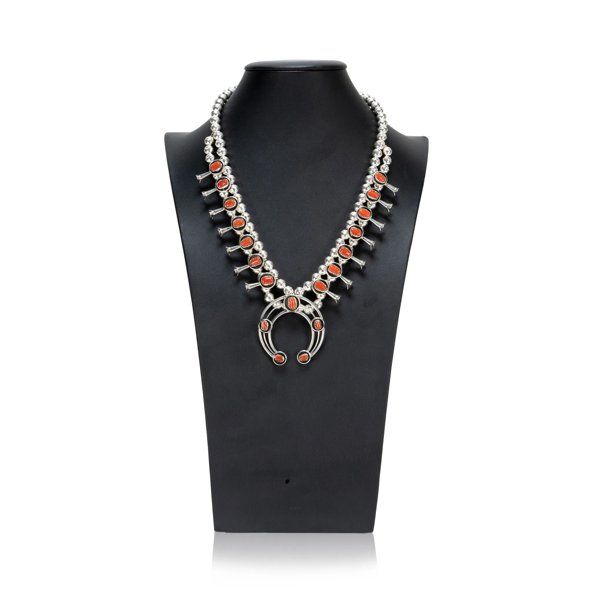 Navajo Coral Squash Blossom Set