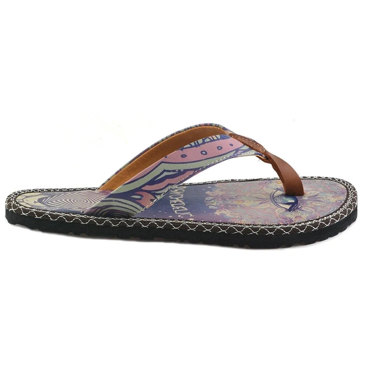 Navy & Fuchsia Psychedelic Flip-Flop CAL410