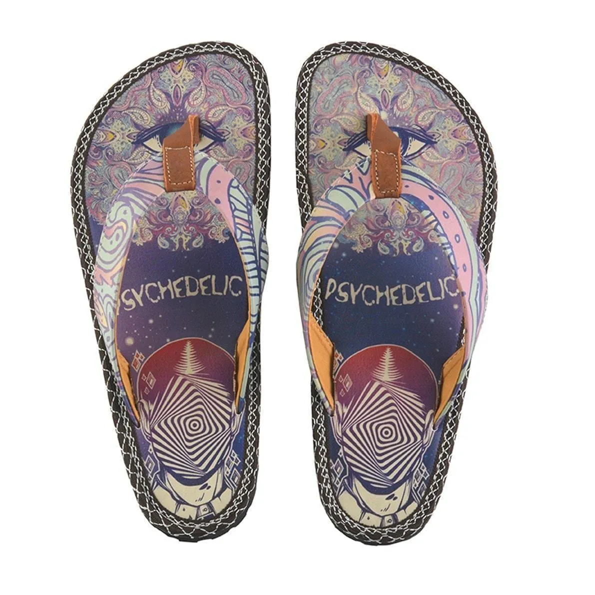 Navy & Fuchsia Psychedelic Flip-Flop CAL410