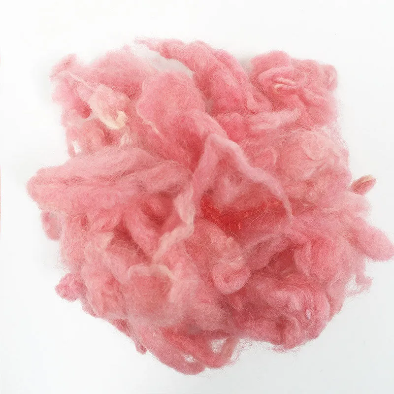 Needle felting supplies 10g pink wool Curly Wool Curly Fiber for Wool Felt for Poodle Bichon and Sheep