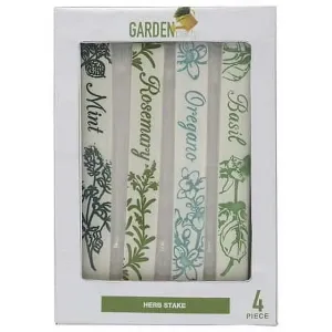 New in package! Garden Party 4 Piece Herb Stakes Set - Mint, Rosemary, Oregano, Basil! Use indoors or out!