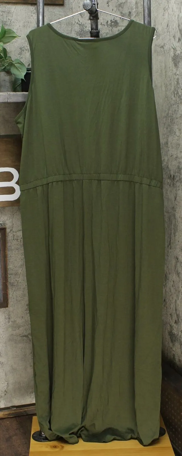 Nina Leonard Women's Plus Size Elastic Waist Sleeveless Maxi Dress