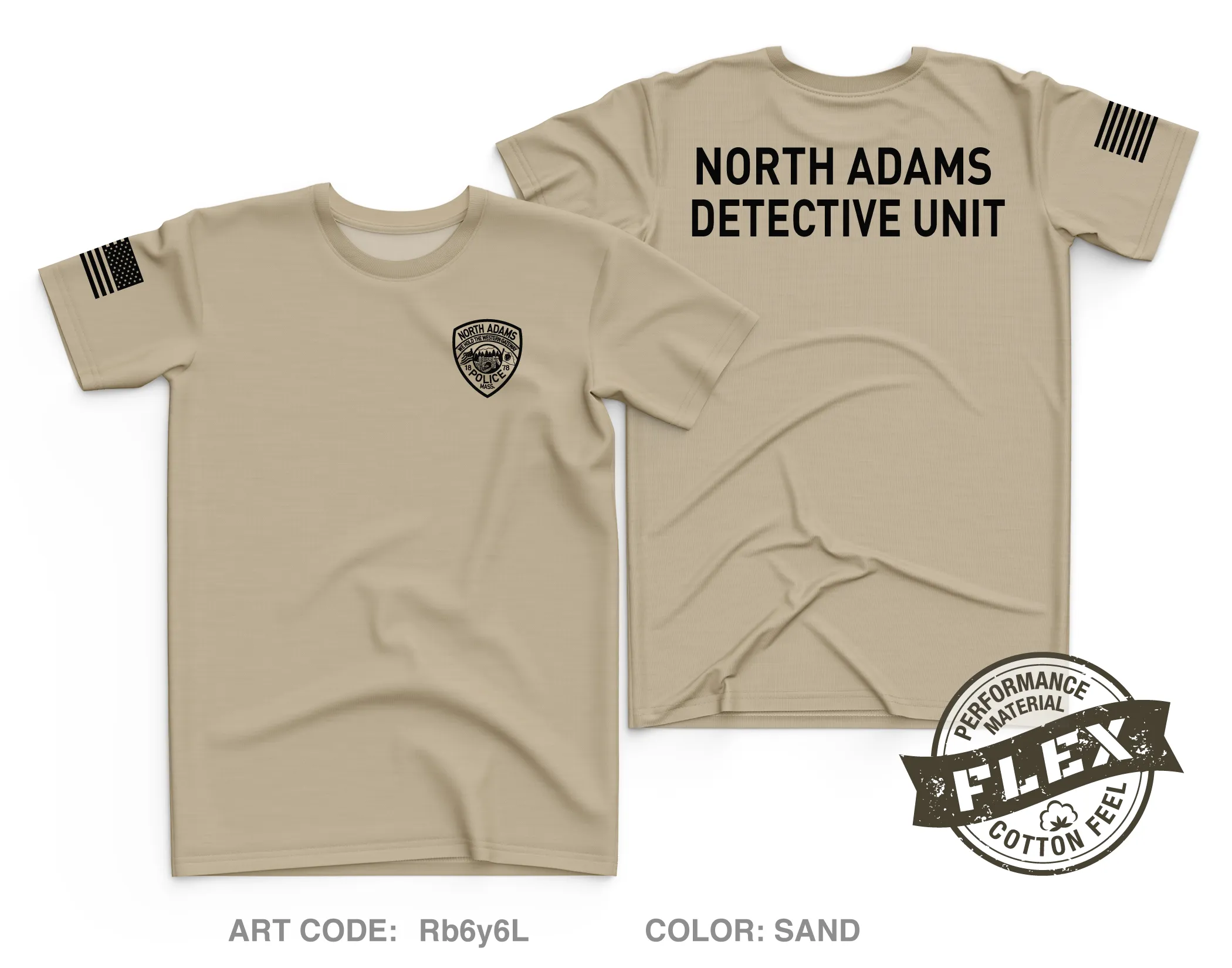 North Adams Police Detective Unit Core Men's SS Flex Performance Tee - Rb6y6L