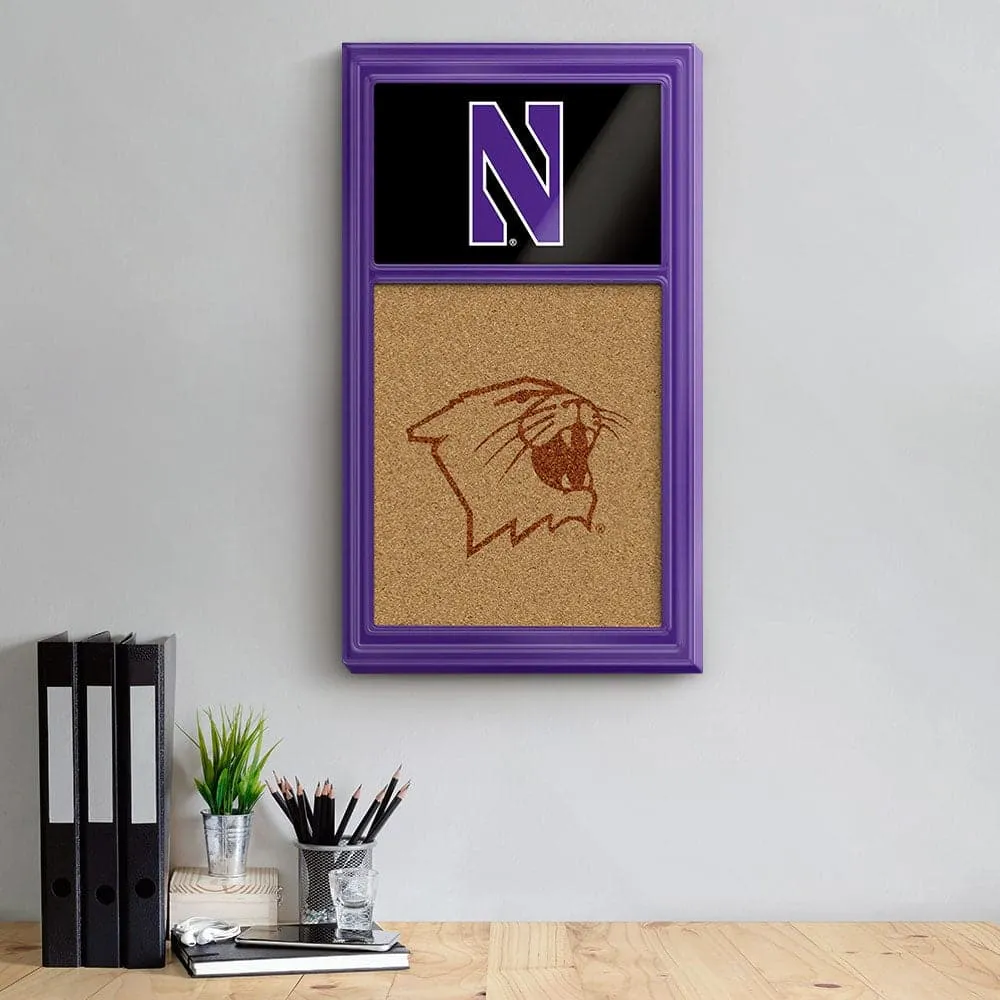 Northwestern Wildcats: Dual Logo - Cork Note Board