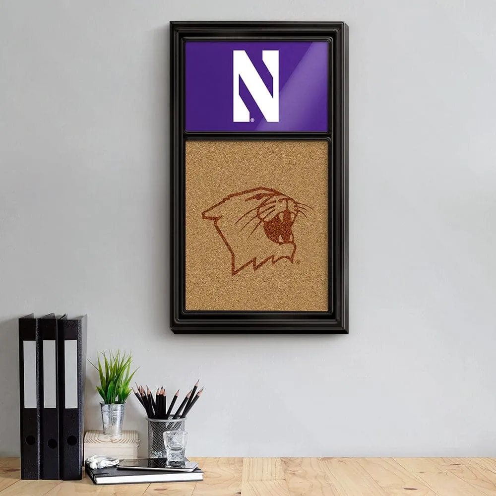 Northwestern Wildcats: Dual Logo - Cork Note Board