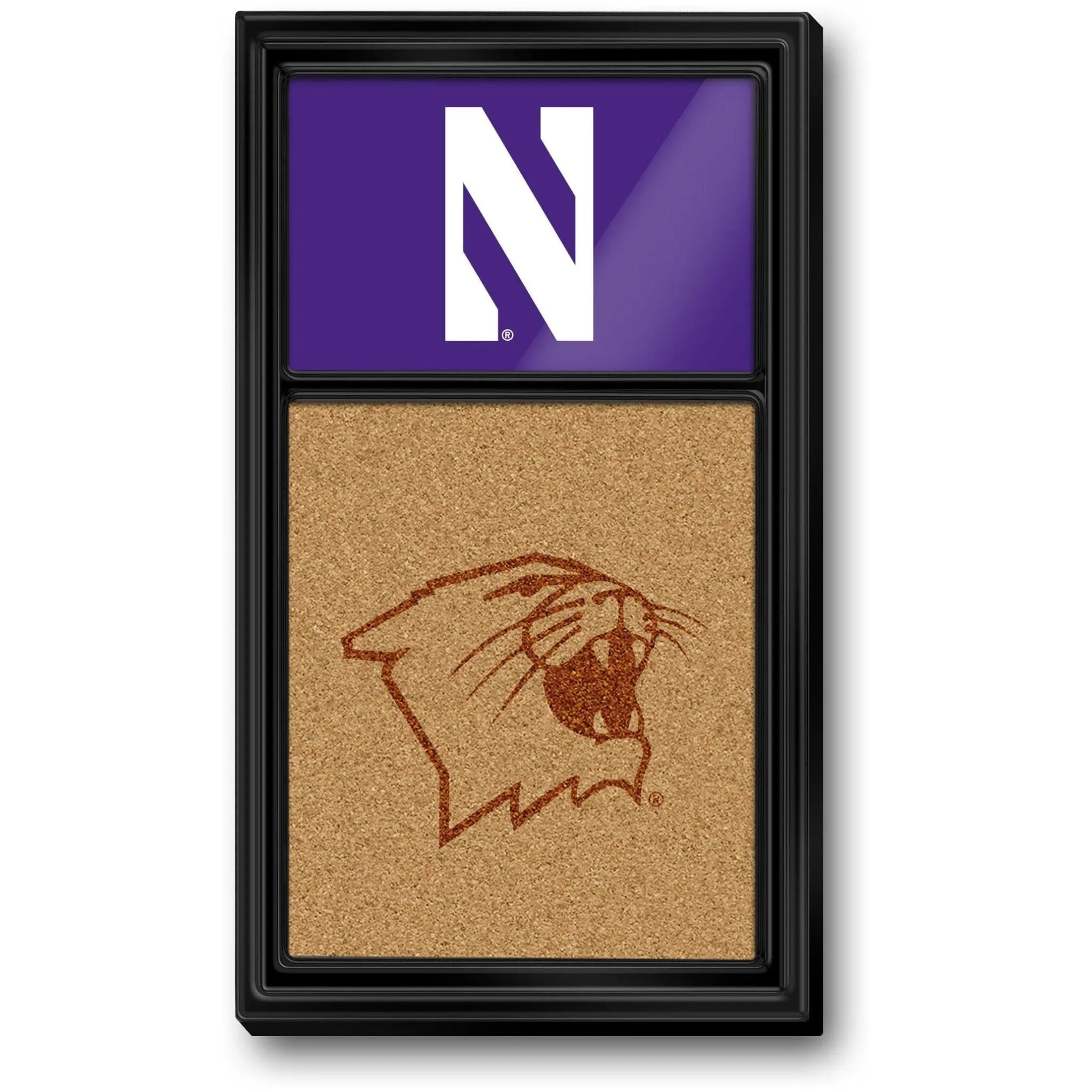 Northwestern Wildcats: Dual Logo - Cork Note Board