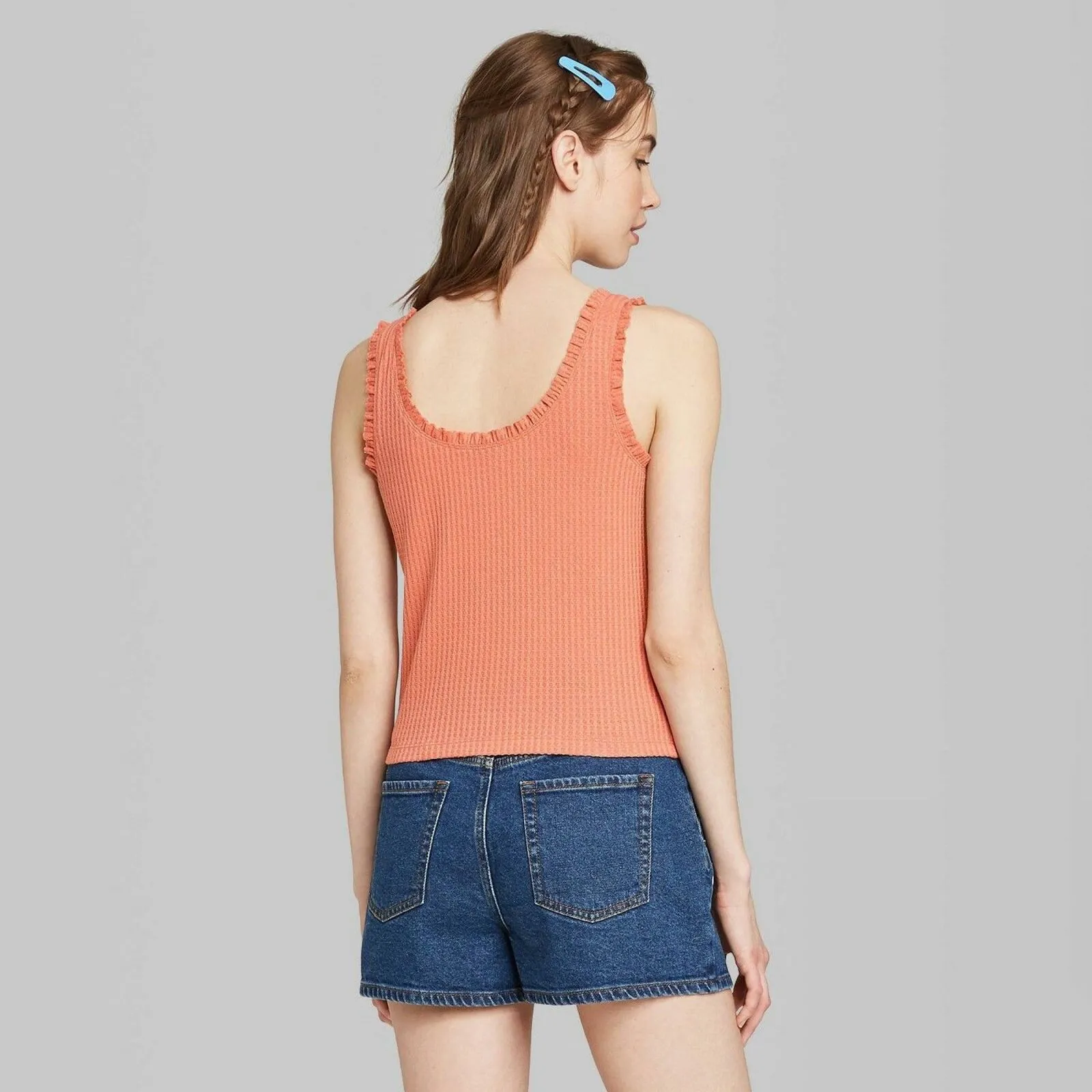 NWT Wild Fable Women's Button Front Waffle Tank Top. 42422A0001 Medium