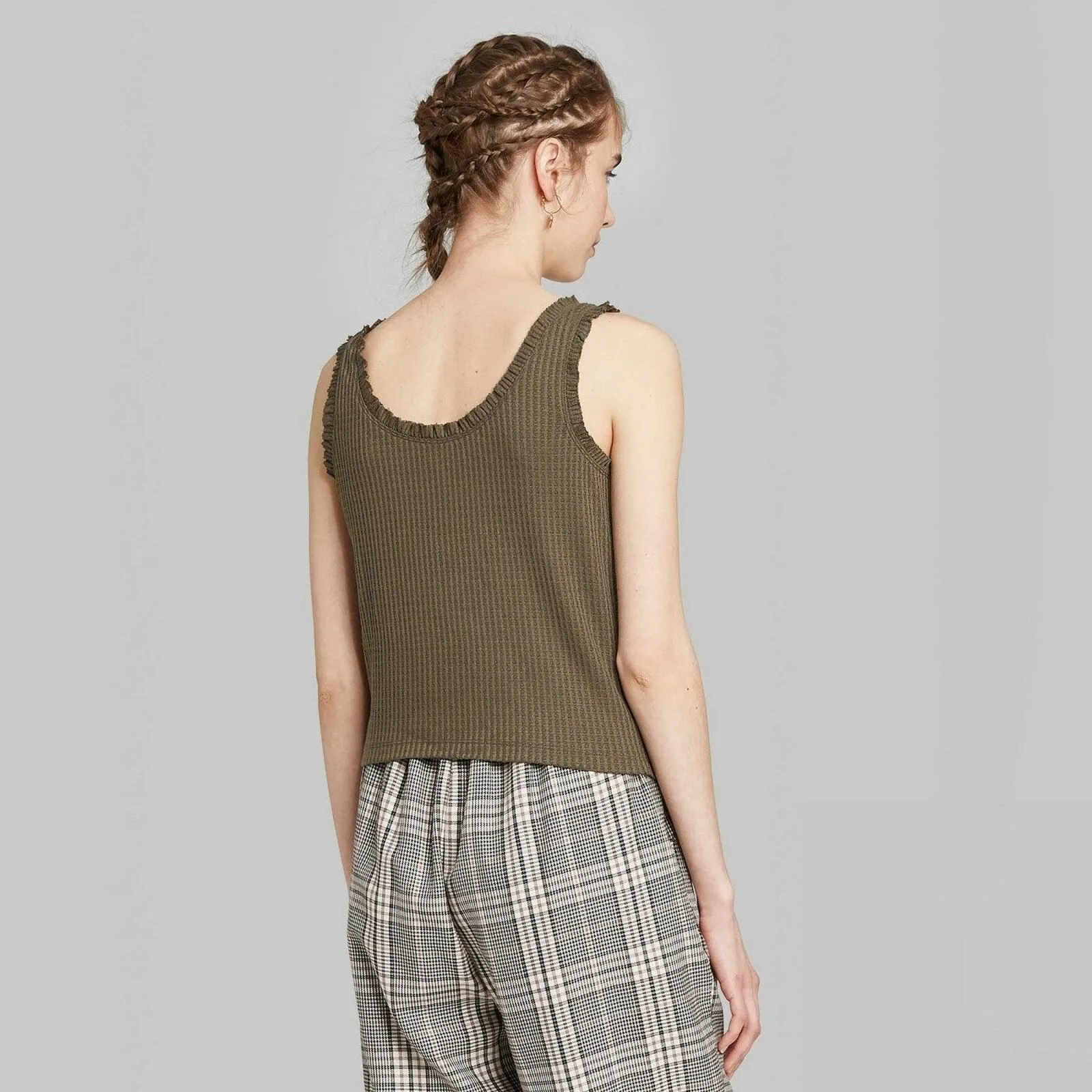 NWT Wild Fable Women's Button Front Waffle Tank Top. 42422A0001 Medium