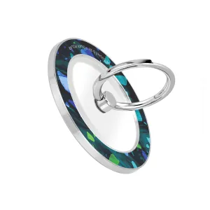 Ocean Terrazzo Gem - Silver MagSafe Phone Grip and Ring Holder Stand