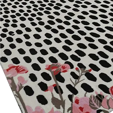 Pastel Pink Floral Animal Print Hand Tufted Rug