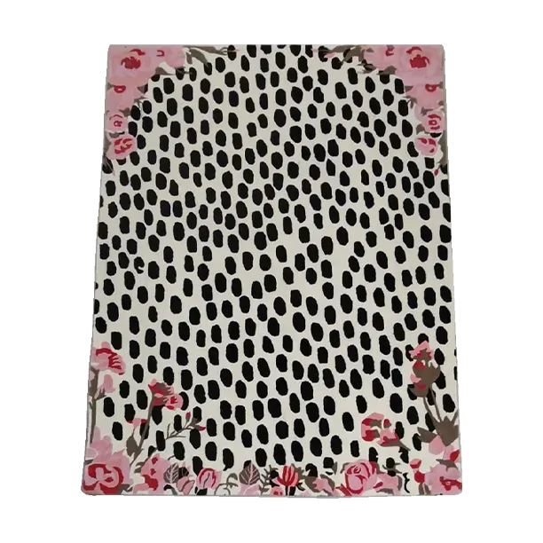 Pastel Pink Floral Animal Print Hand Tufted Rug