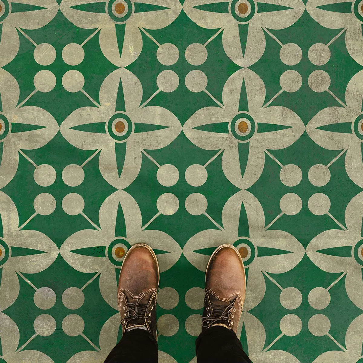 Pattern 03 "Emerald City" Vinyl Floorcloth - Spicher & Co.