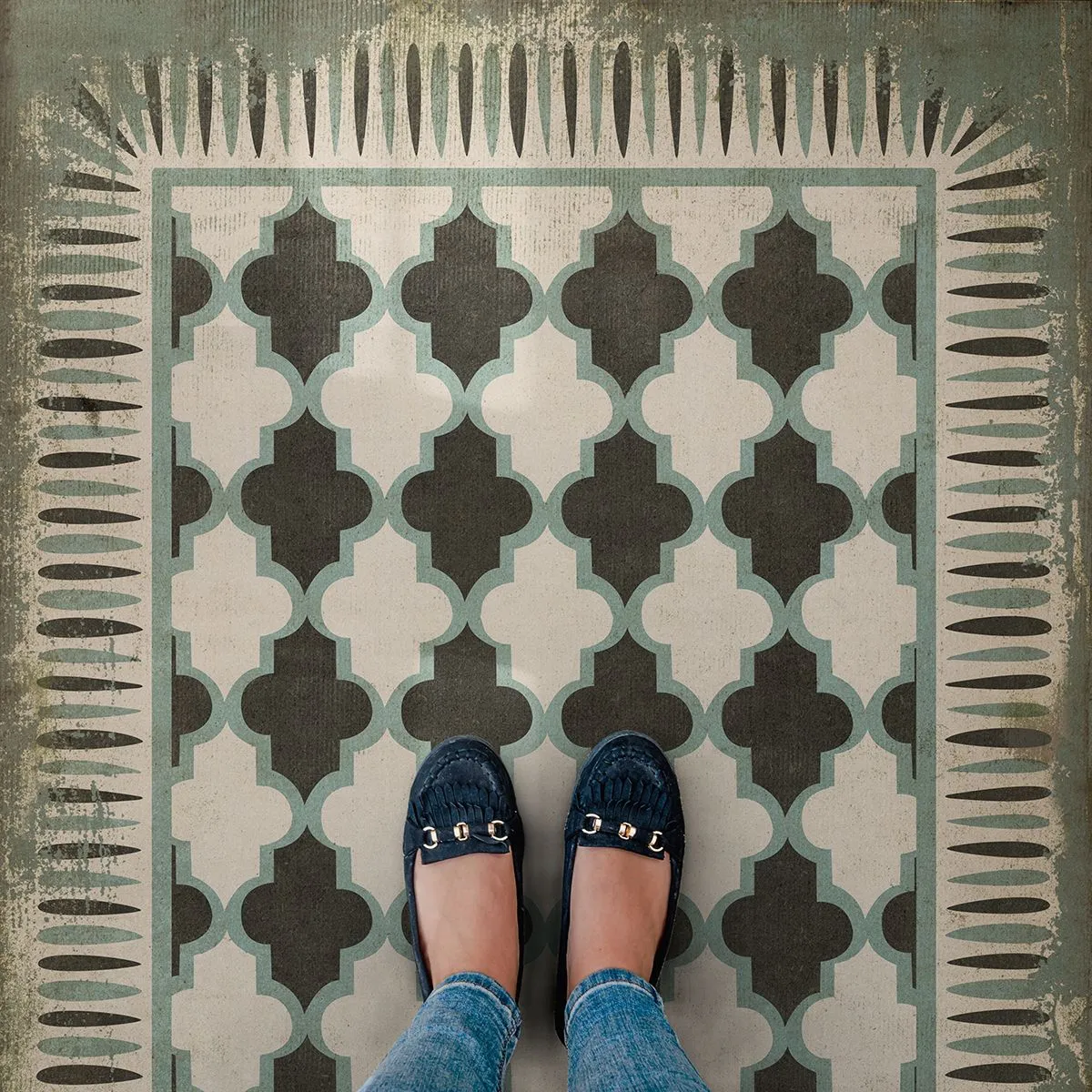 Pattern 10 "Taj Mahal" Vinyl Floorcloth - Spicher & Co.