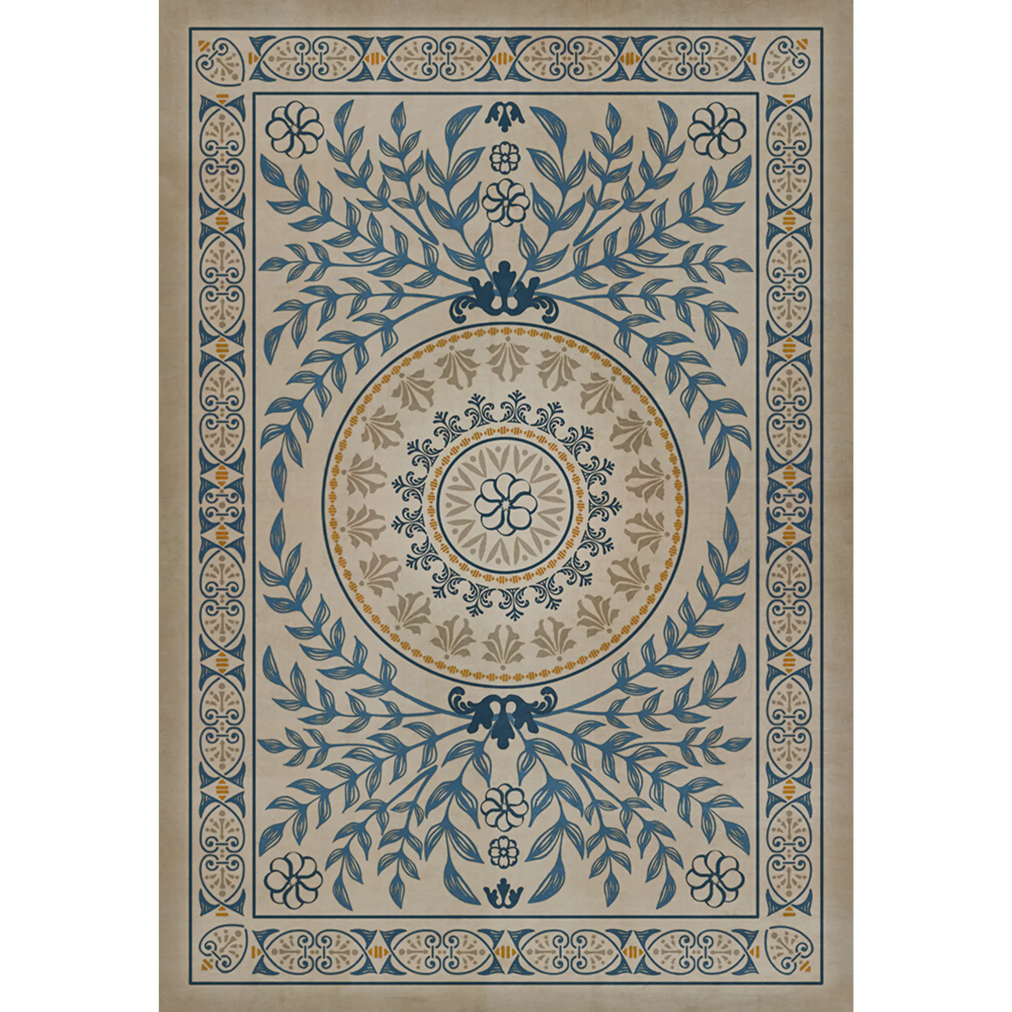 Pattern 40 "Villa dEste" Vinyl Floorcloth - Spicher & Co.