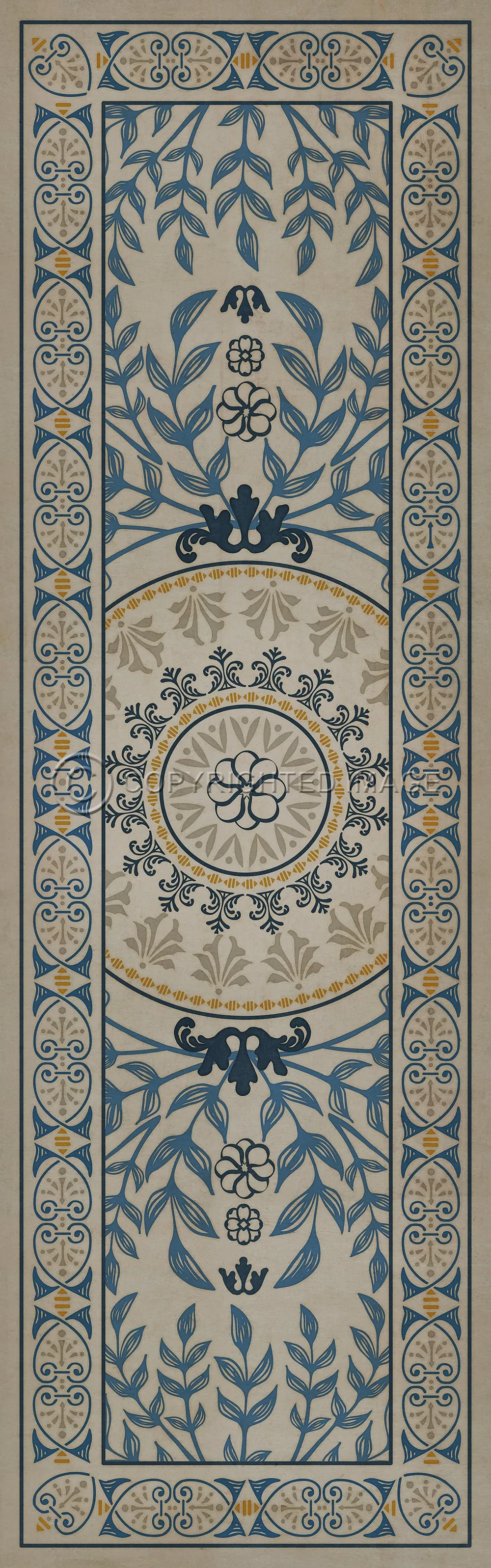 Pattern 40 "Villa dEste" Vinyl Floorcloth - Spicher & Co.