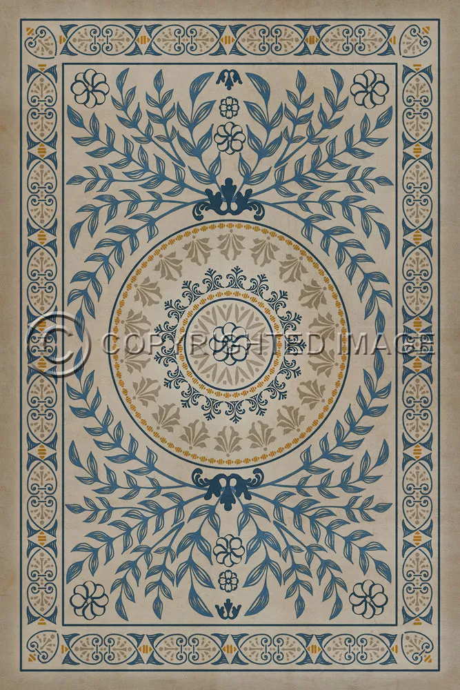 Pattern 40 "Villa dEste" Vinyl Floorcloth - Spicher & Co.
