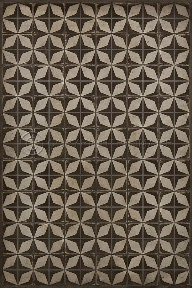 Pattern 54 "Asteroid Field" Vinyl Floorcloth - Spicher & Co.