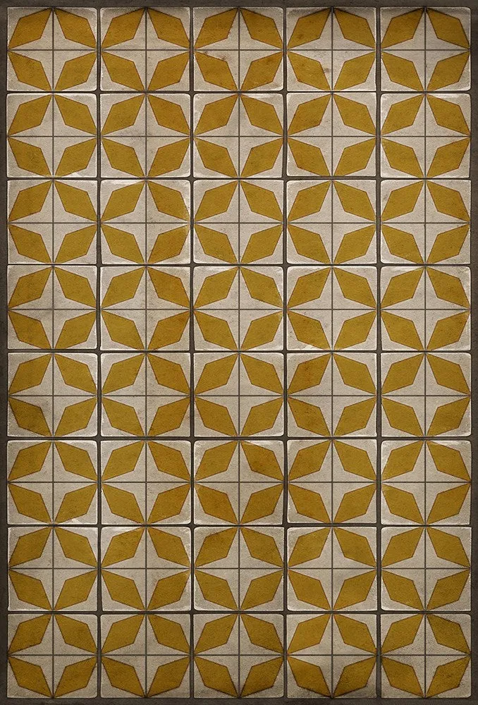 Pattern 54 "Solar Panels" Vinyl Floorcloth - Spicher & Co.