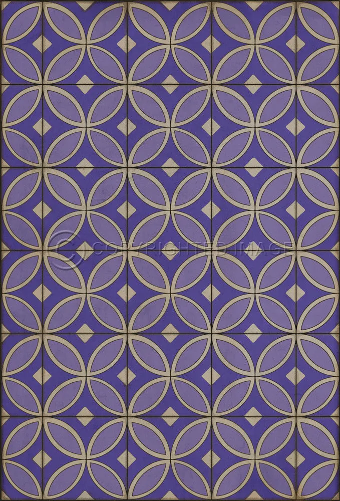 Pattern 70 "Waltzing with Violets in Our Hair" Vinyl Floorcloth - Spicher & Co.