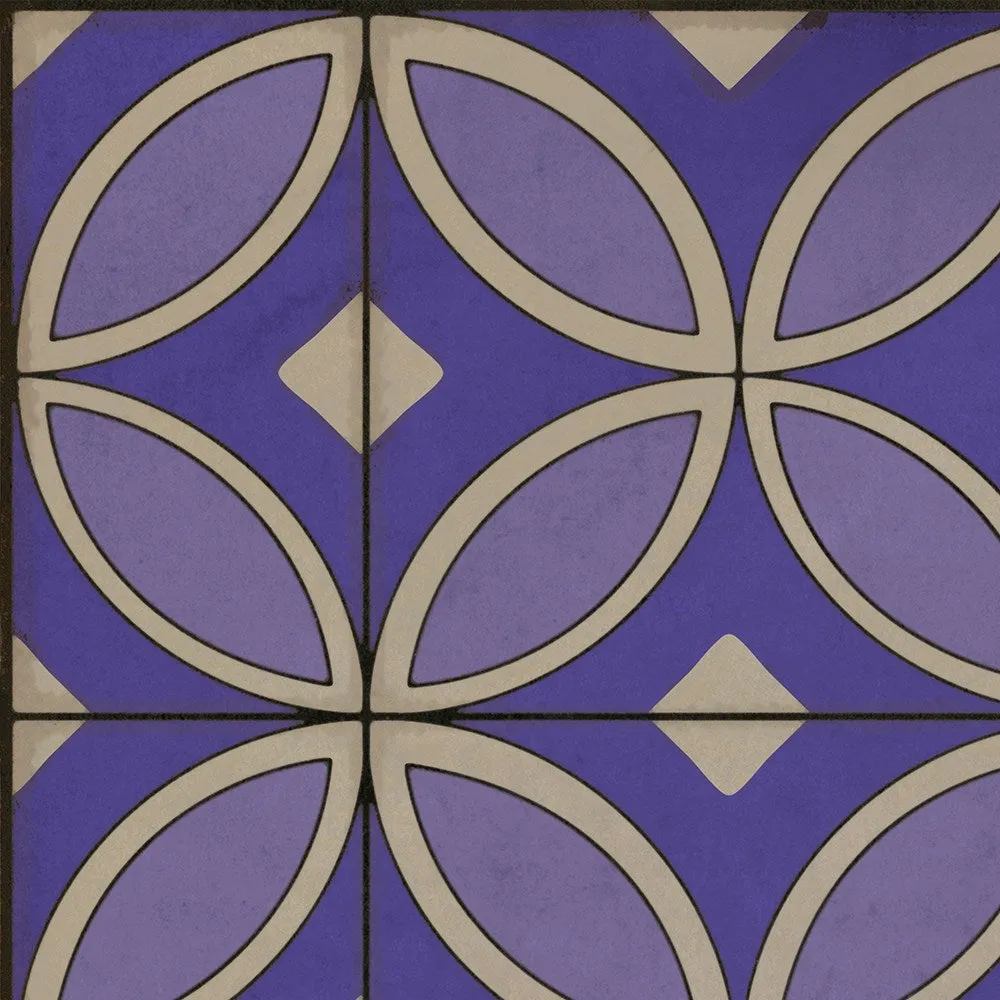 Pattern 70 "Waltzing with Violets in Our Hair" Vinyl Floorcloth - Spicher & Co.