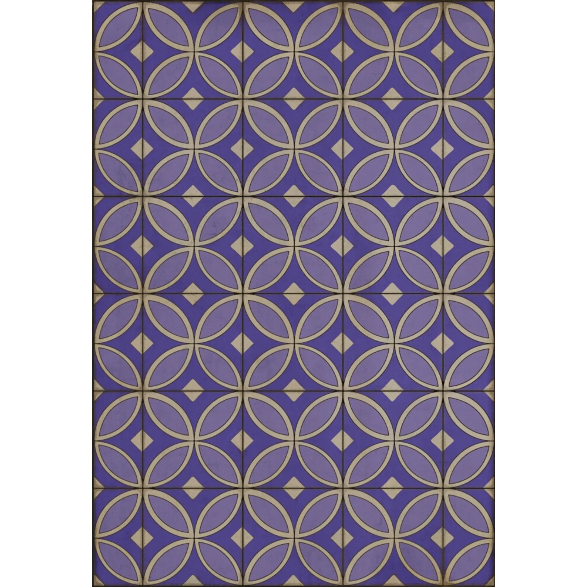 Pattern 70 "Waltzing with Violets in Our Hair" Vinyl Floorcloth - Spicher & Co.