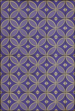 Pattern 70 "Waltzing with Violets in Our Hair" Vinyl Floorcloth - Spicher & Co.