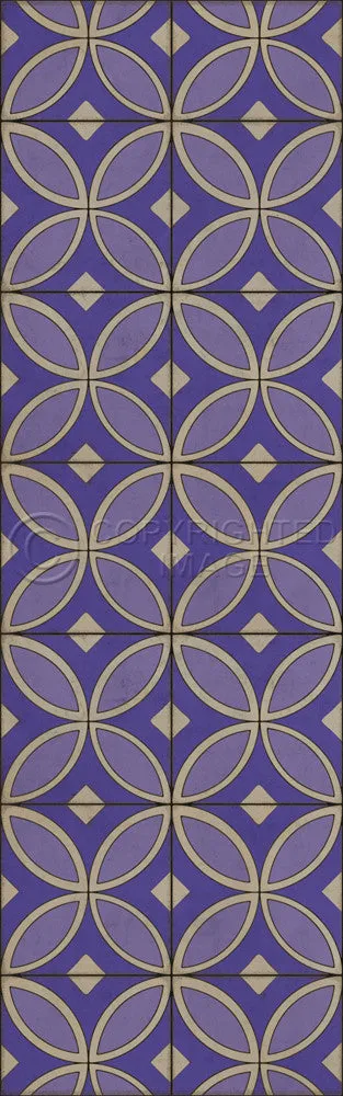 Pattern 70 "Waltzing with Violets in Our Hair" Vinyl Floorcloth - Spicher & Co.