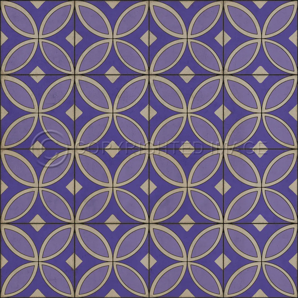 Pattern 70 "Waltzing with Violets in Our Hair" Vinyl Floorcloth - Spicher & Co.