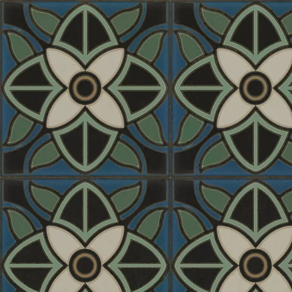 Pattern 80 "Bette Davis" Vinyl Floorcloth - Spicher & Co.