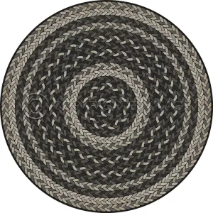 Pattern 85 "Such A Cozy Room" Braided Round Vinyl Floorcloth - Spicher & Co.