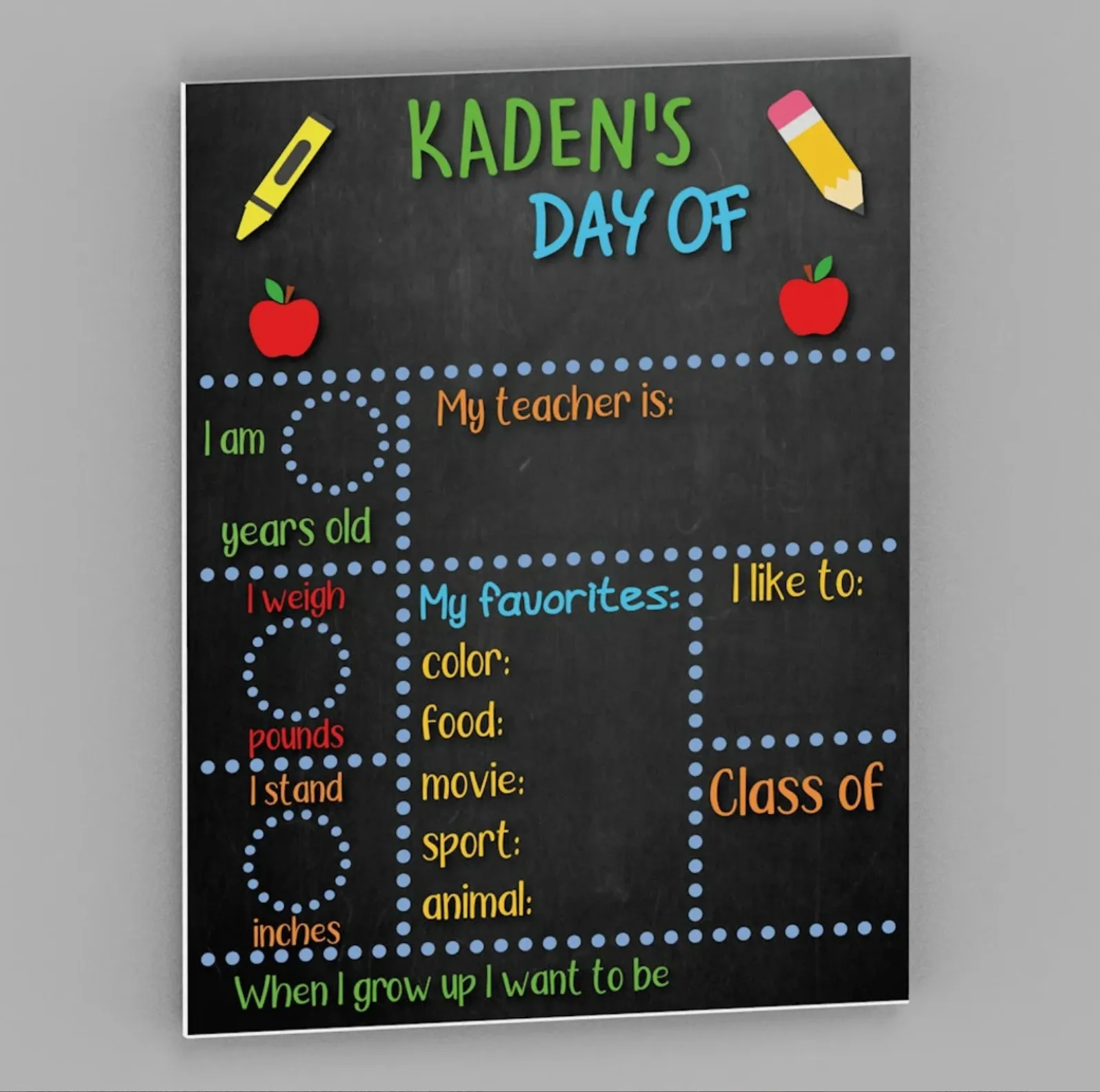 Personalized First and Last Day of School Poster Canvas - Back to School Poster Canvas