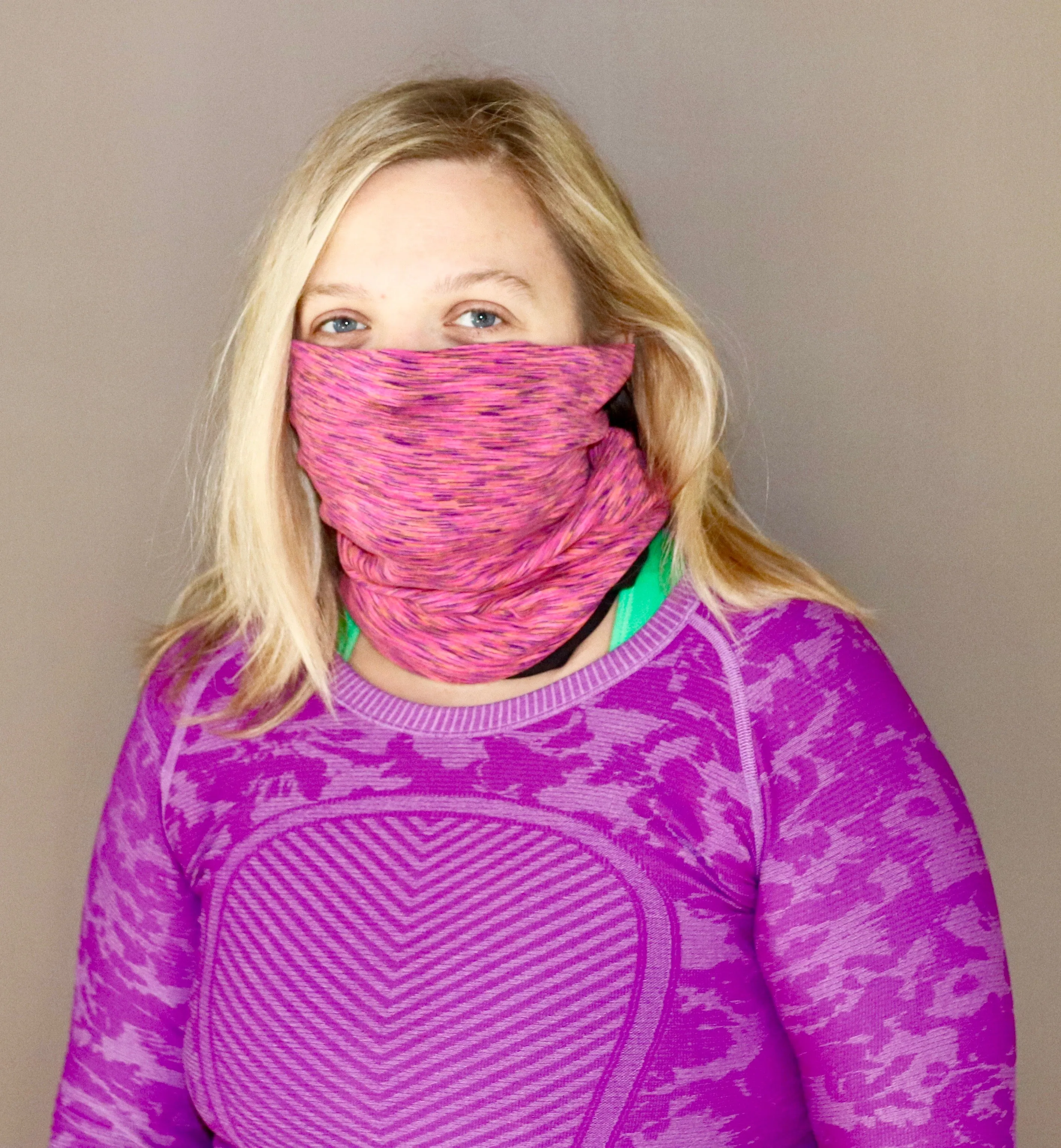Pink Space Dye Fleece Gaiter