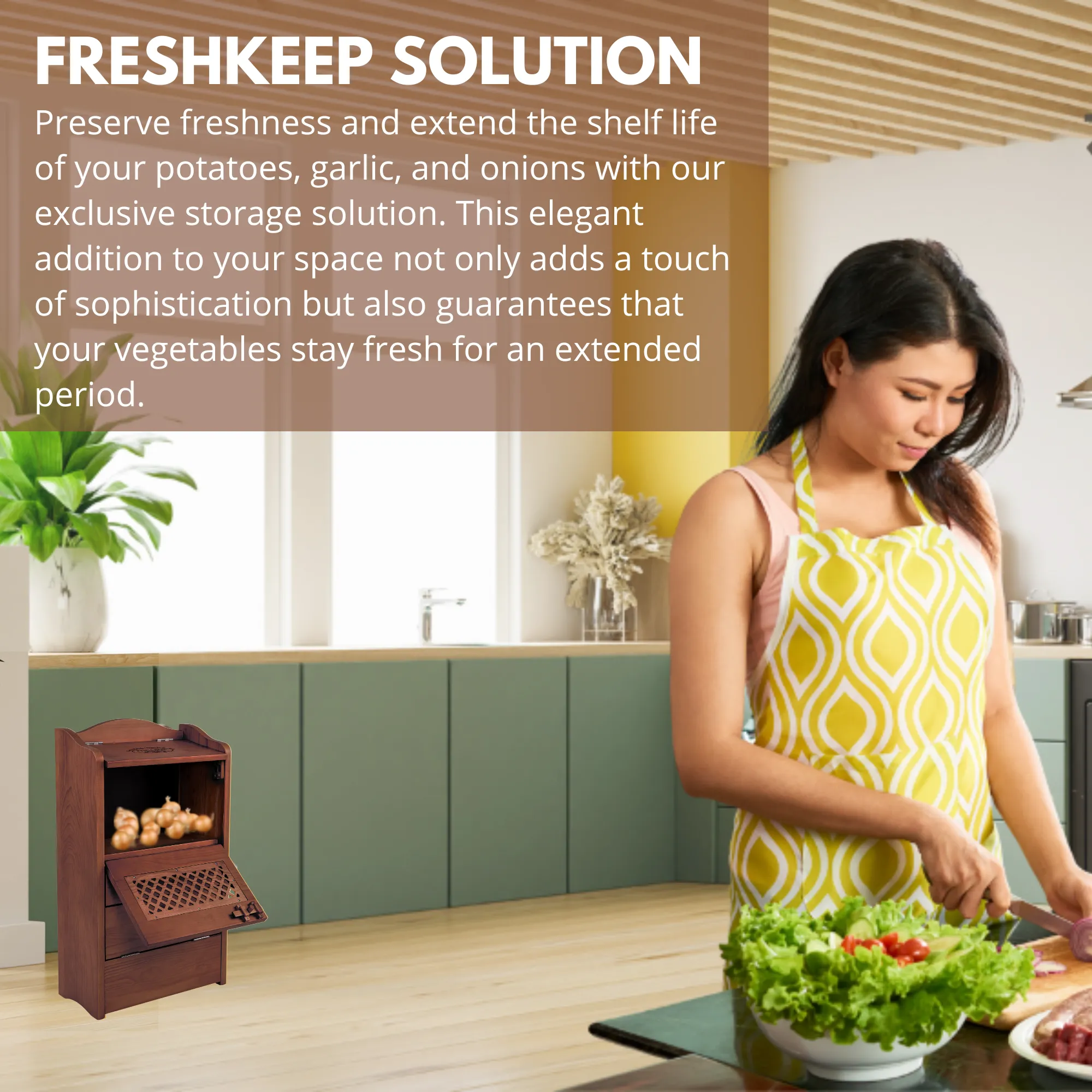 POGABOX™ Classic Potato, Onion, Garlic, Vegetable Storage Bin for Kitchen Organization| Mountable on Wall Floor or Pantry - COZY CINNAMON