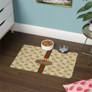 Pucci Faux-Designer Pet Food Mat
