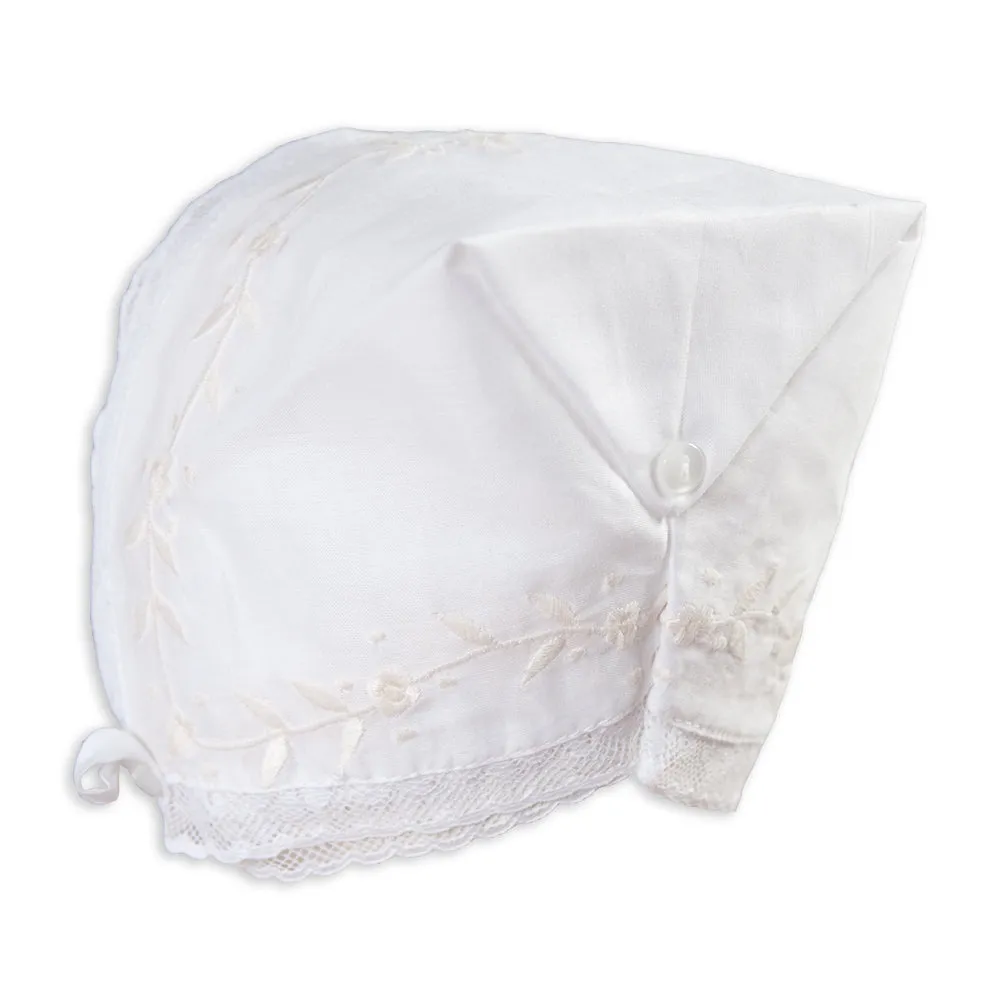 Purdie White Hankie Bonnet with Lace