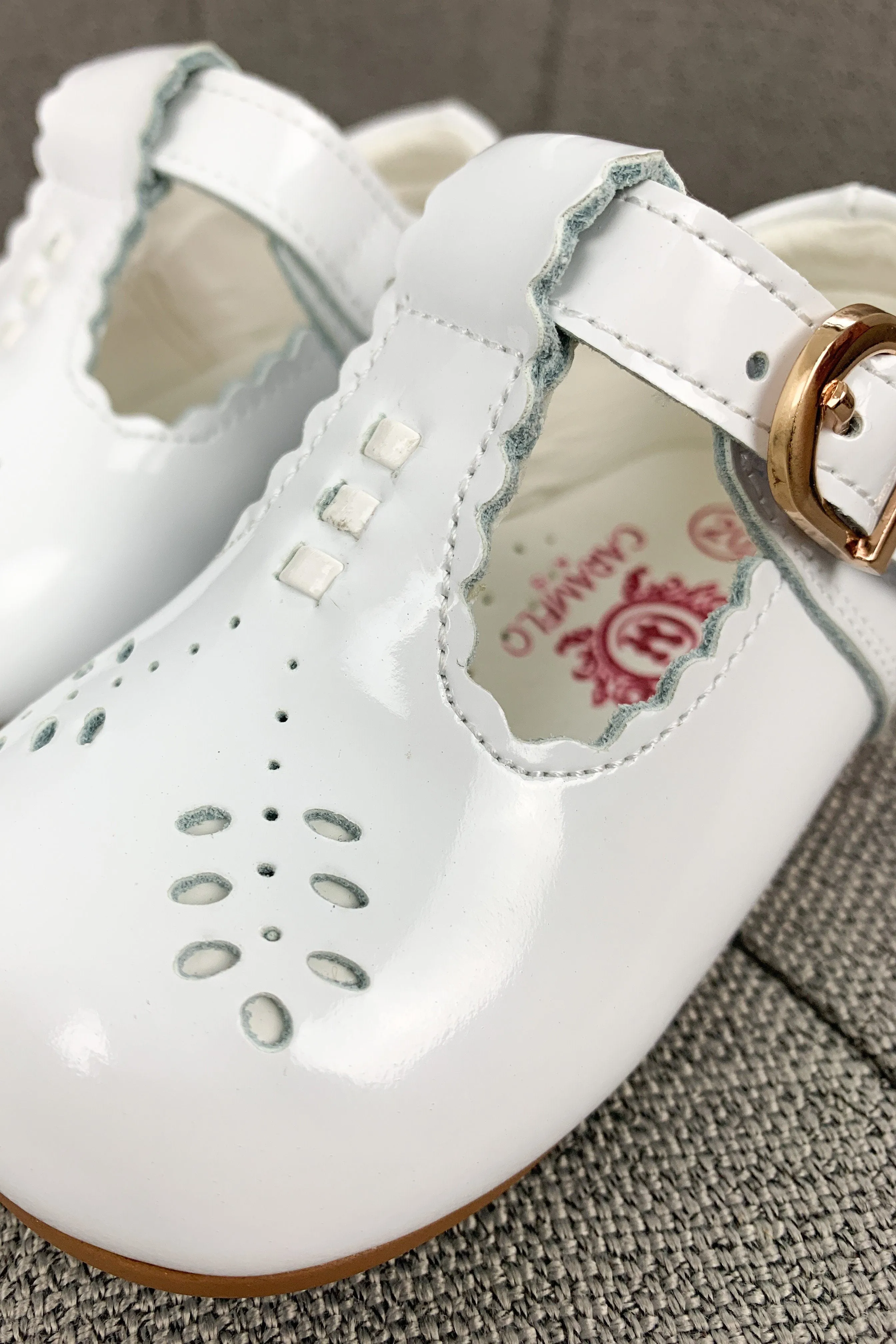 "Beatrice" Patent Leather T-Bar Shoes