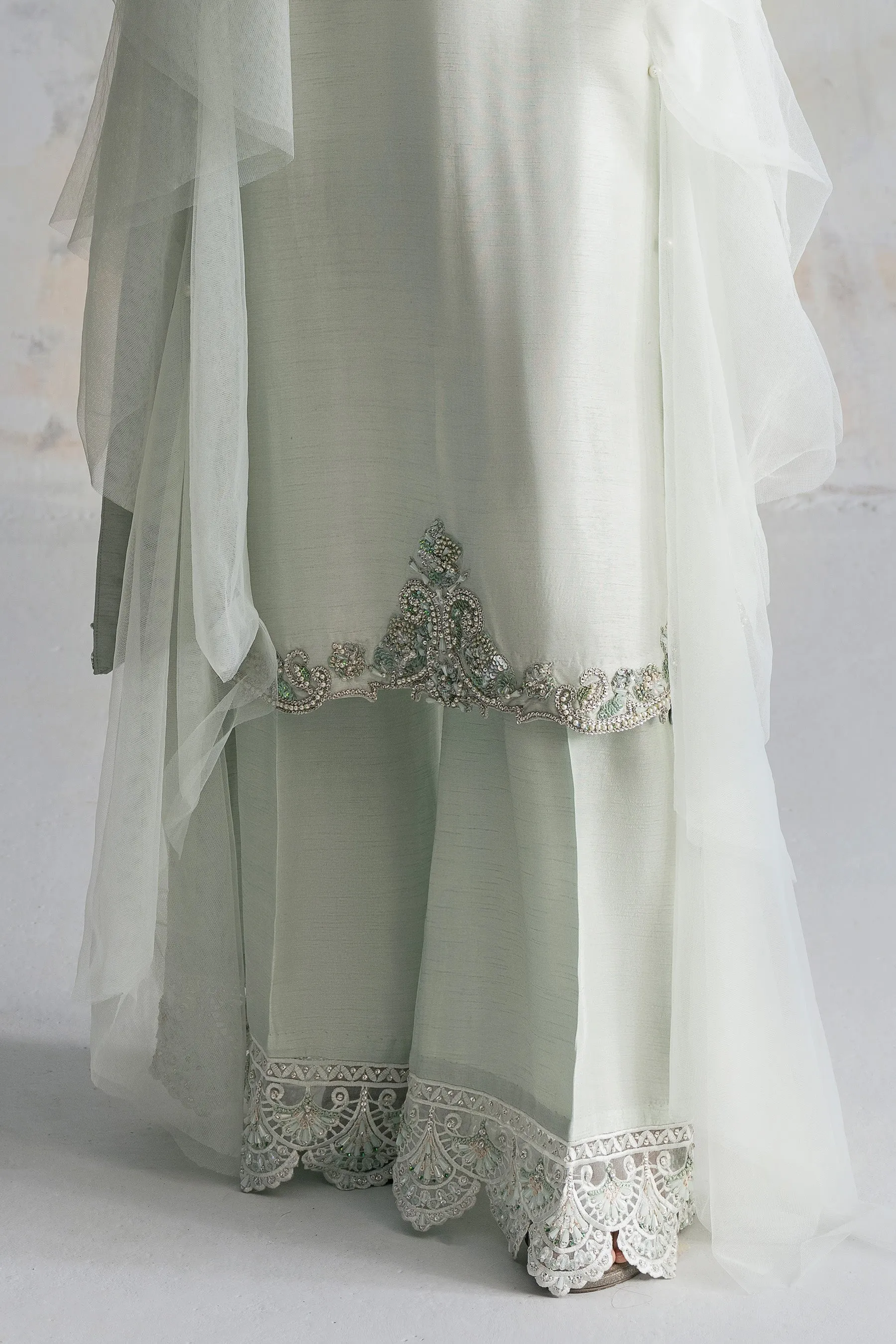 Raw Silk Kameez Trouser Dupatta Pakistani Wedding Dress